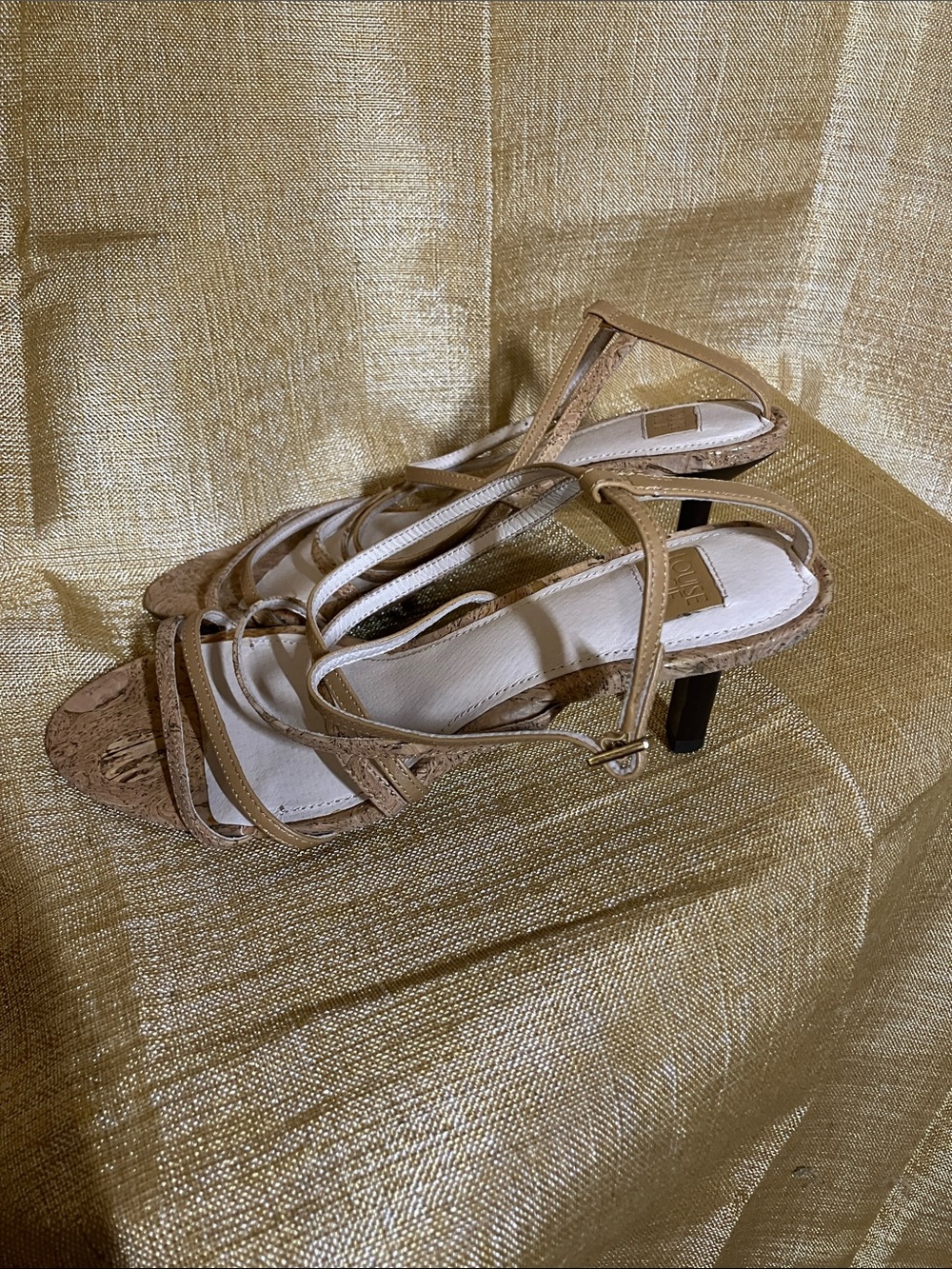 Louise et Cie Beige Strappy Mid-Heel Sandals
